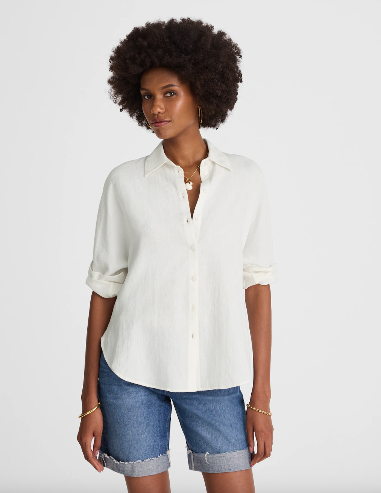 Madewell Cotton Double Gauze Oversized Shirt Button Up White Relaxed Xl Nwt
